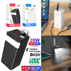 Power Bank hoco J86A 50000mAh Full LED (PD,QC,FCP/SCP,AFC,VOOC,DASH) - Black