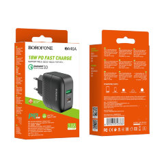 Сетевой адаптер Borofone BA46A Premium PD + QC3.0 - Black